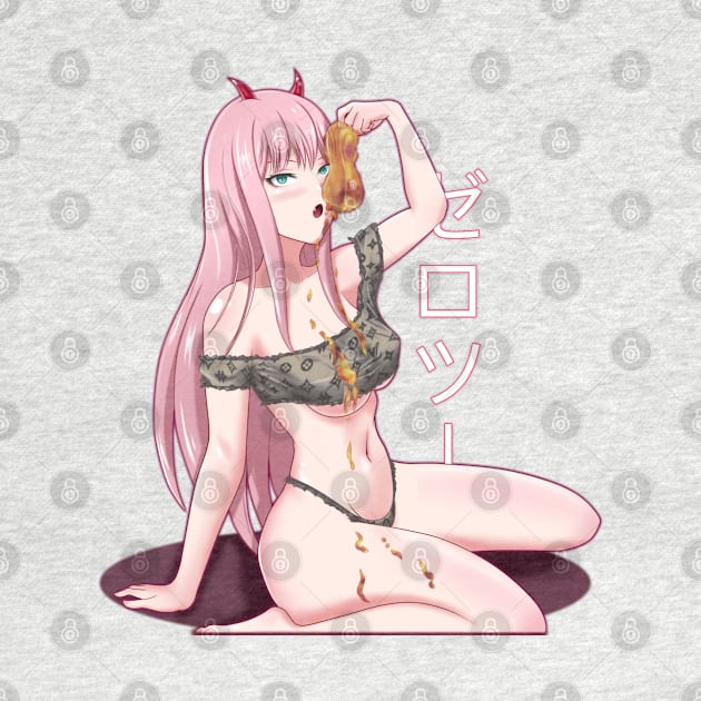 Zero Two eating a honey jam by angel.fanart by AngelsFANART